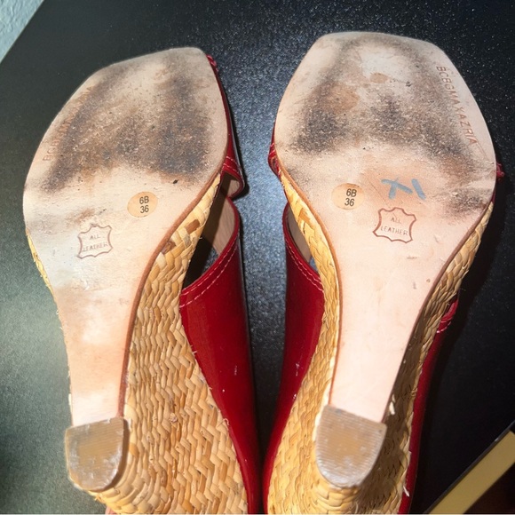 BCBG Max Azria Red Raisa Wicker Wedge Size 6 B - Picture 10 of 11